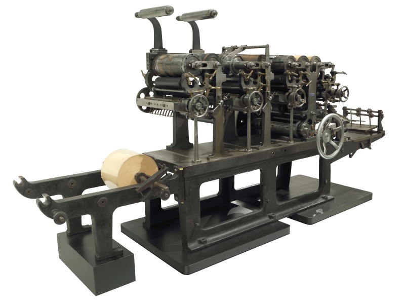 A rotary printing machine: 