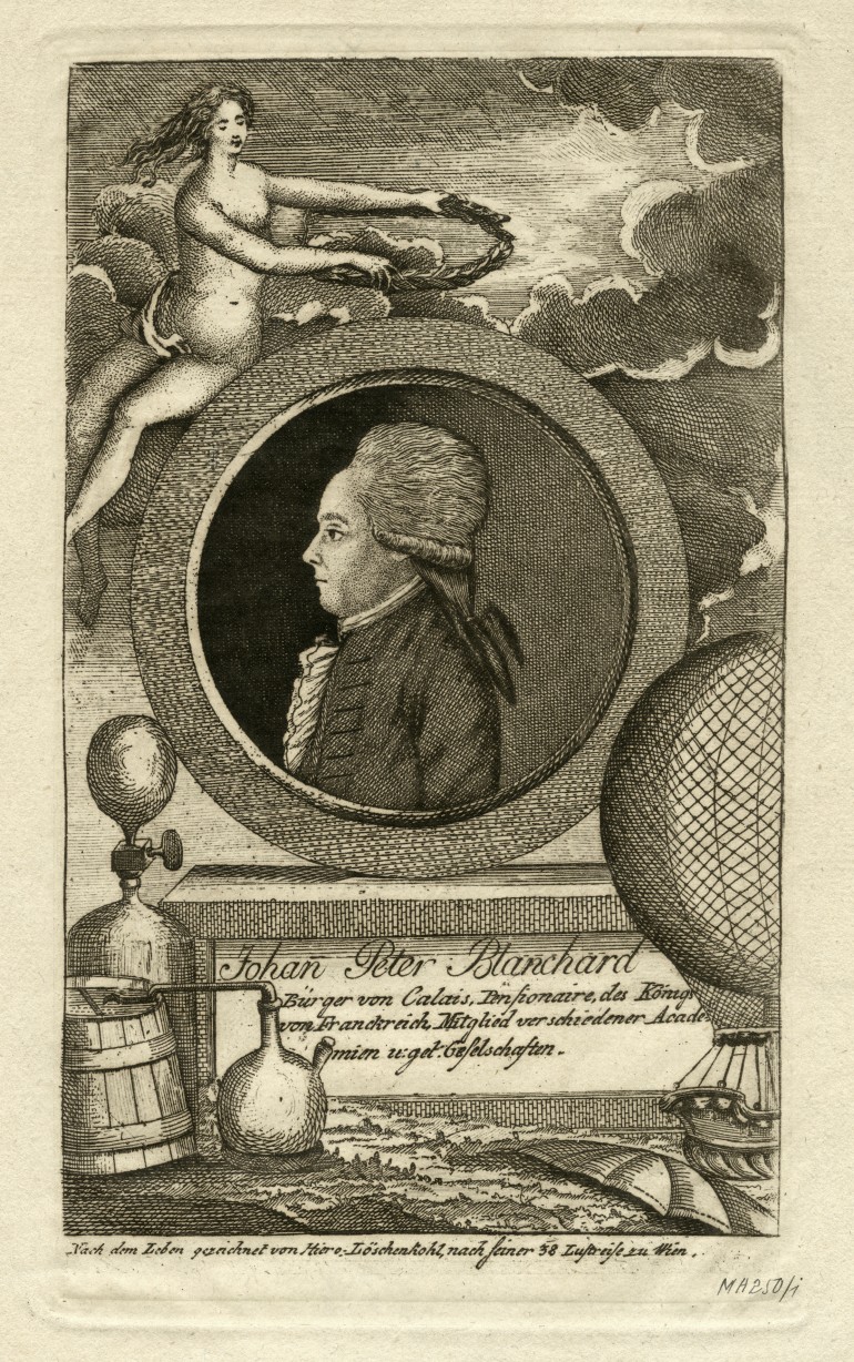 Johan Peter Blanchard, Kupferstich, ca. 1791: Johan Peter Blanchard, Kupferstich, ca. 1791