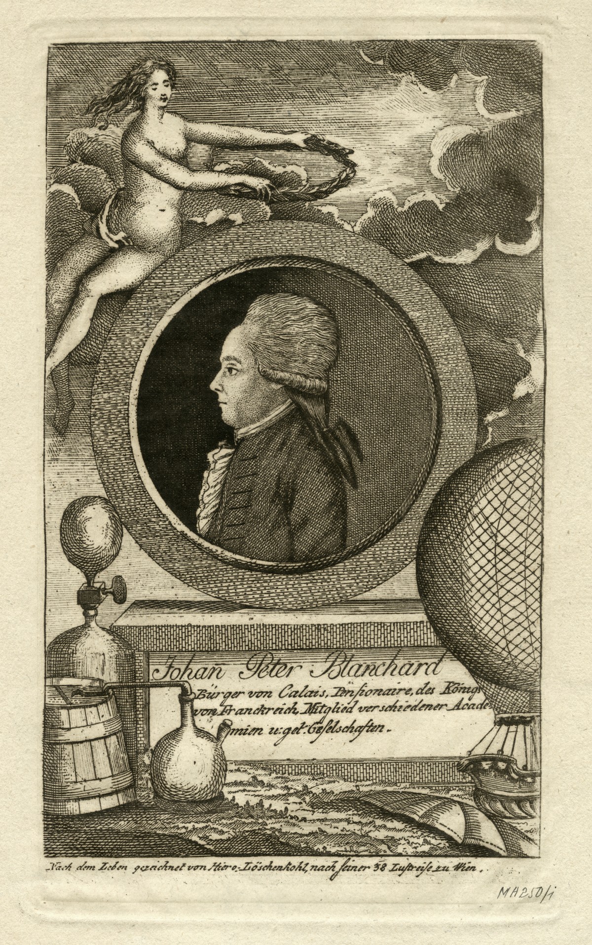 Johan Peter Blanchard, Kupferstich, ca. 1791