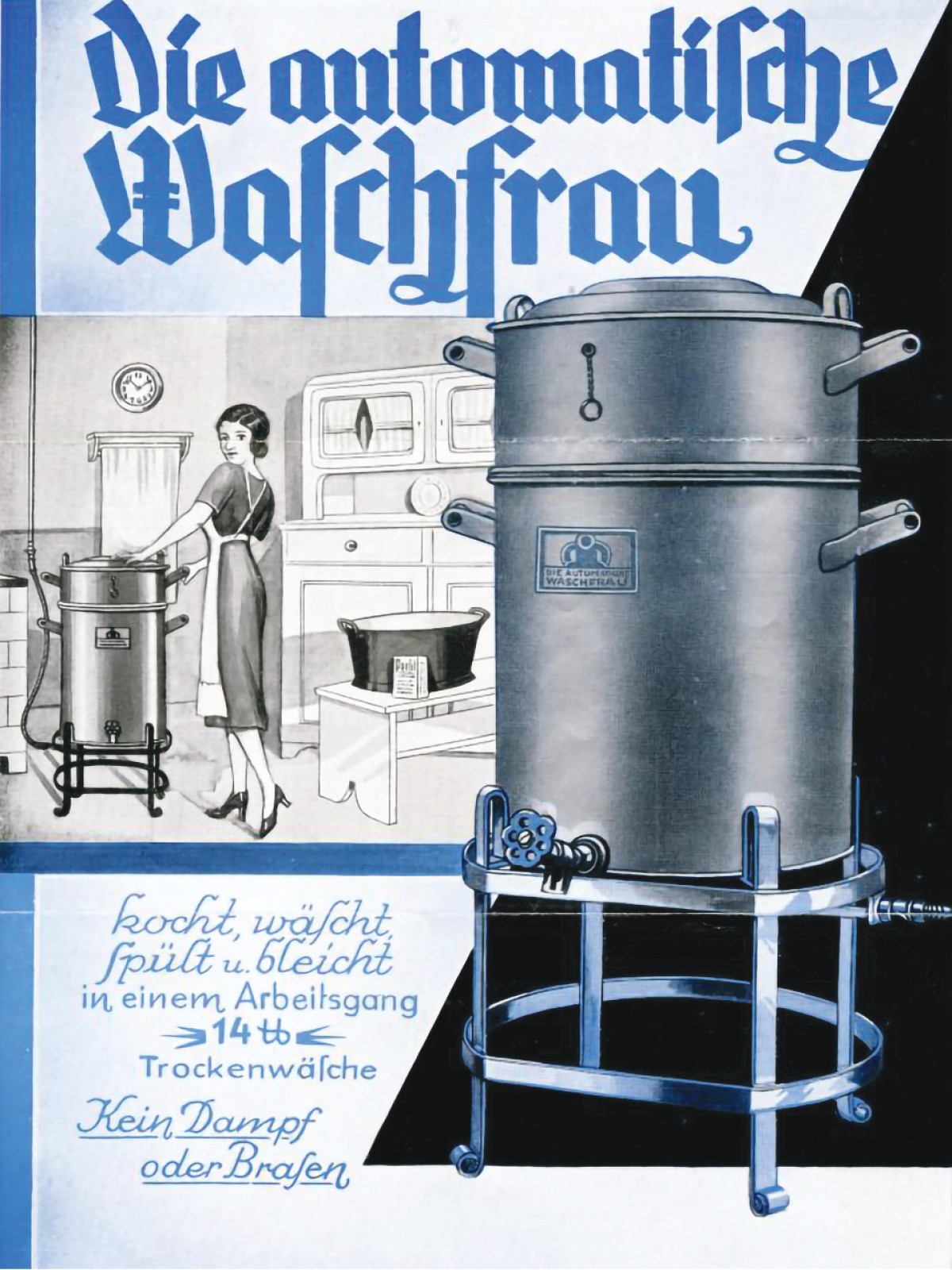 Werbebroschüre „Die automatische Waschfrau“, 1920er-Jahre: Werbebroschüre „Die automatische Waschfrau“, 1920er-Jahre