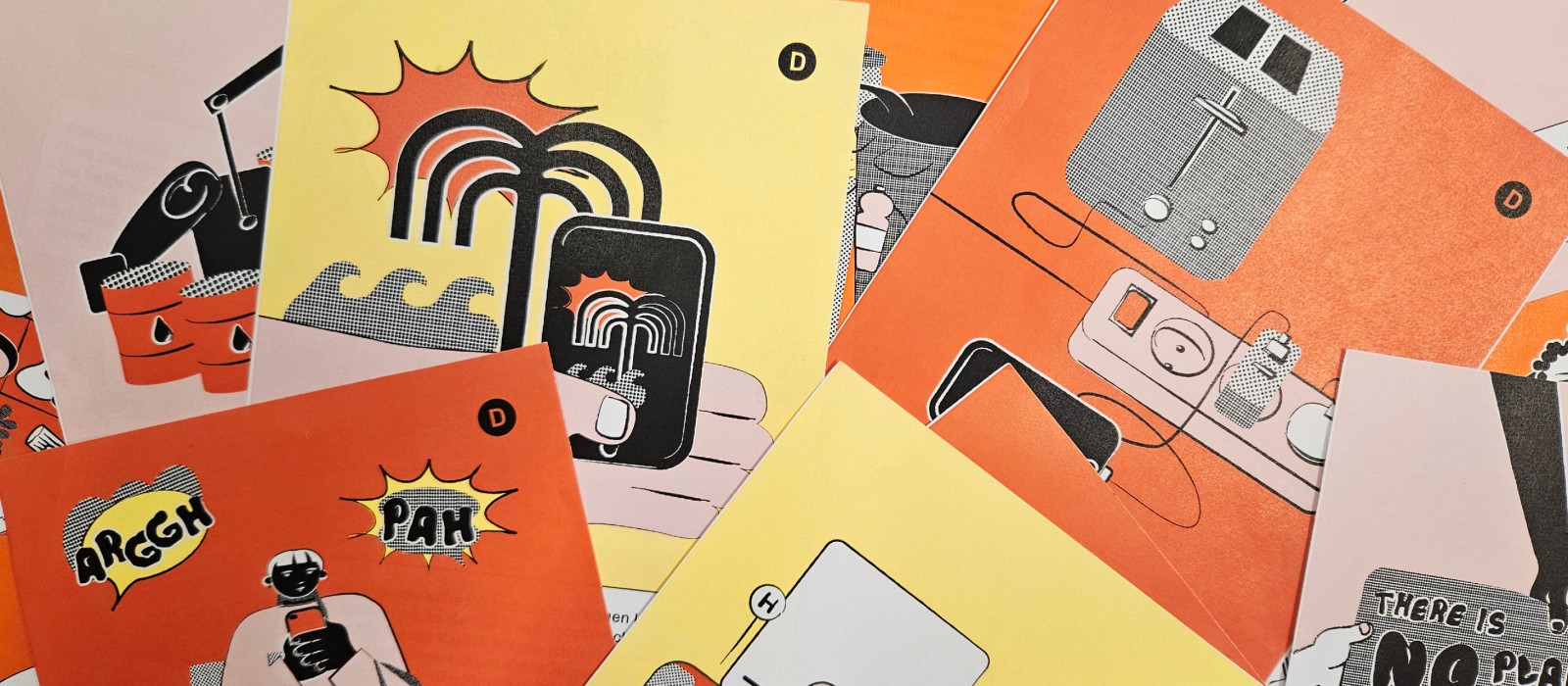 Bild von mehreren Postkarten zur Klimachallenge: 