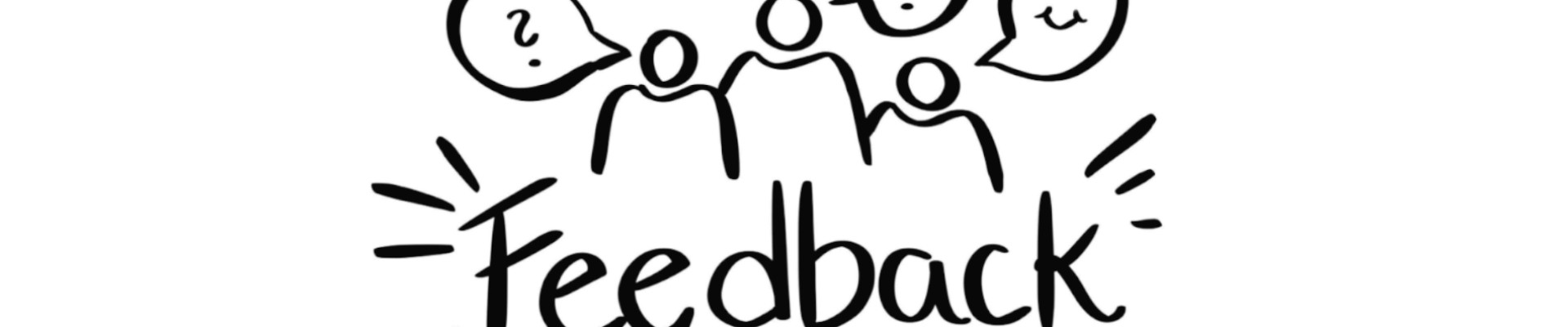 : Illustration mit den Worten "Feedback"