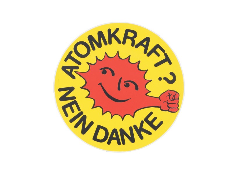 Ein Button "Atomkraft? Nein, Danke!": 