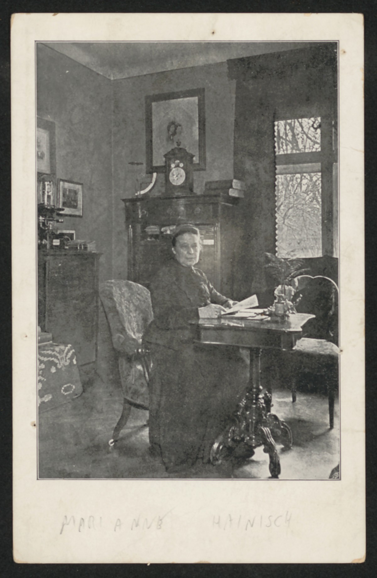 Marianne Hainisch, Postkarte, Wien, 1909
