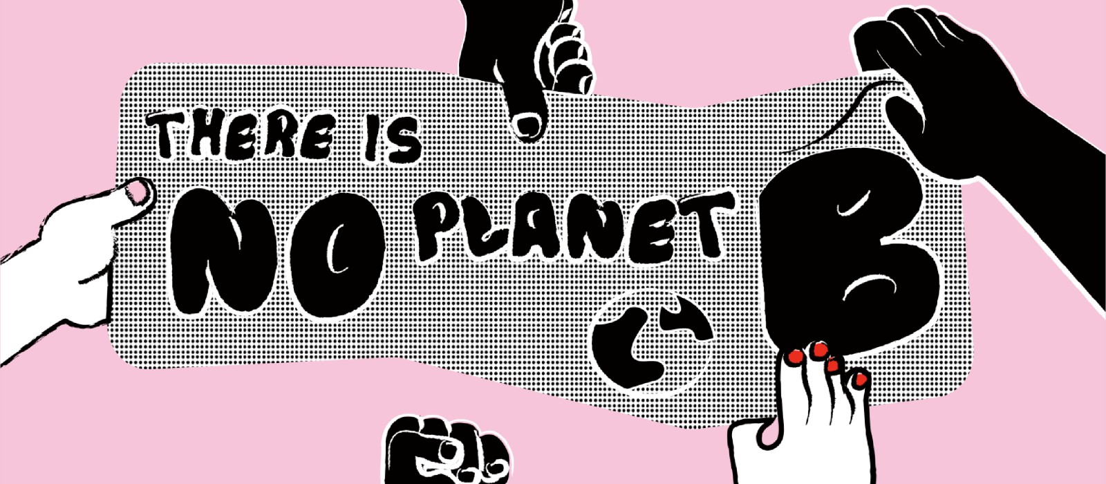 hands holding a sign with the inscription "Planet B": 