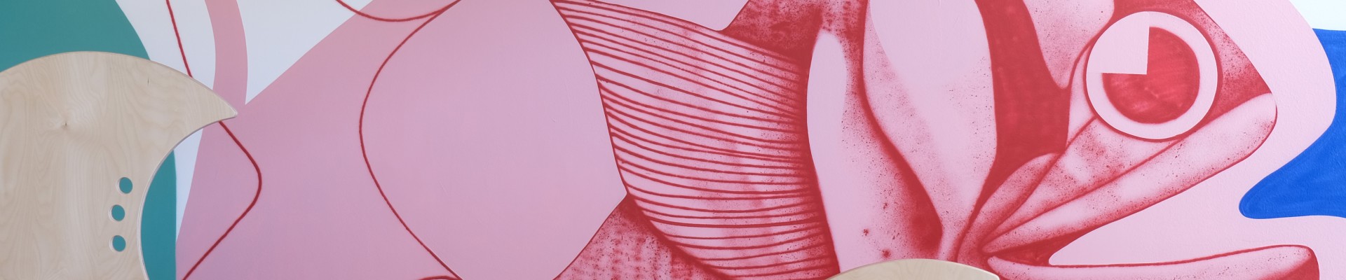 Wandbemalung eines Fisches im Ausstellungsbereich minTi: 