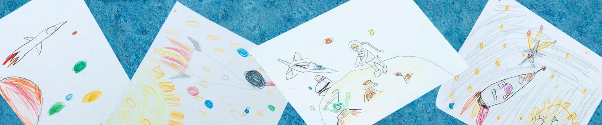 Children's drawings on the topic of space: 