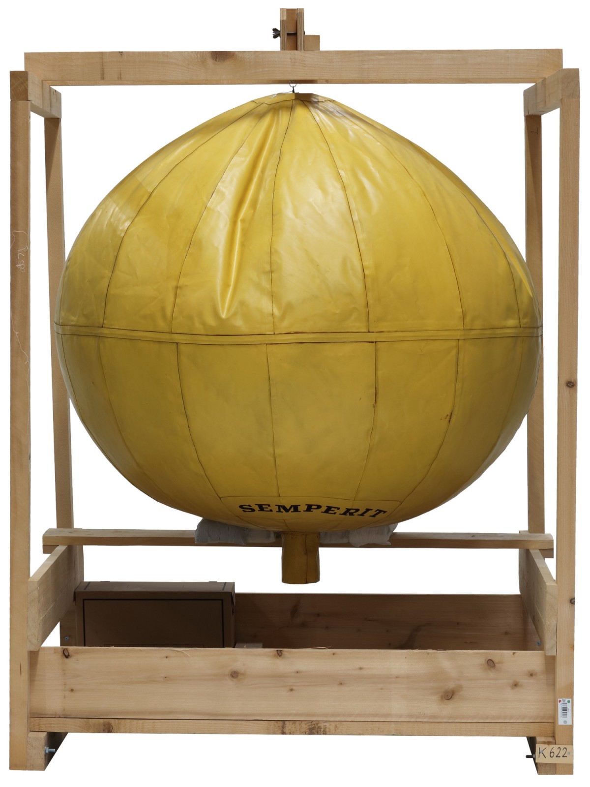 Mit Stickstoff befüllter Kugelballon, Semperit, österr.-amerik. Gummiwerke (1964): Mit Stickstoff befüllter Kugelballon, Semperit, österr.-amerik. Gummiwerke (1964)