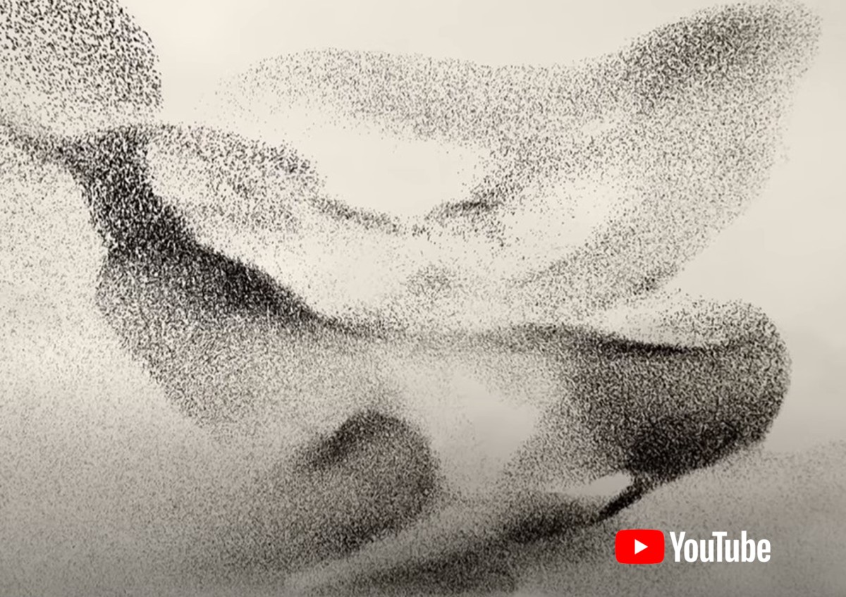 Gigantischer Vogelschwarm, der wie eine Wolke aussieht.: In den Sümpfen von Südwestjütland, Dänemark, tritt jeden Frühling und Herbst eines der faszinierendsten Naturphänomene auf: Hunderttausende von Staren versammeln sich dort auf ihrer Zugreise. Dieses Ereignis hat der dänische Fotograf Søren Solkær für sein Projekt „Black Sun“ festgehalten.