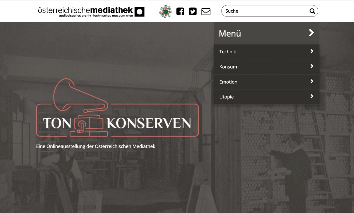 Startseite der Online-Ausstellung "Tonkonserven"