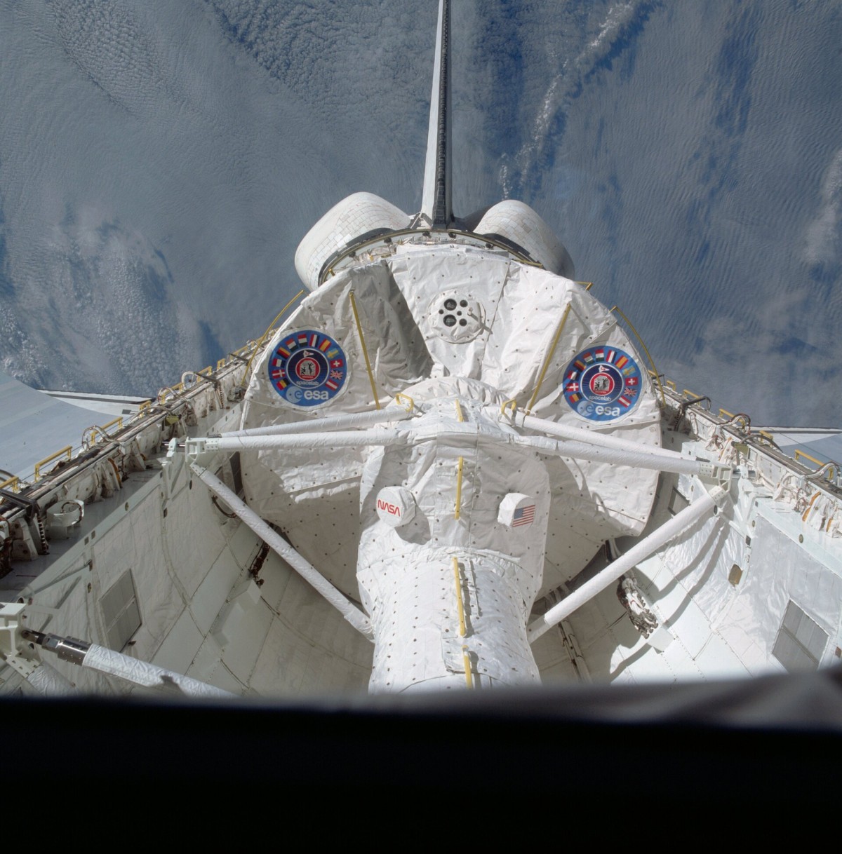 Das „Spacelab“ im Erdorbit in der geöffneten Ladebucht der Raumfähre Columbia : Das „Spacelab“ im Erdorbit in der geöffneten Ladebucht der Raumfähre Columbia
