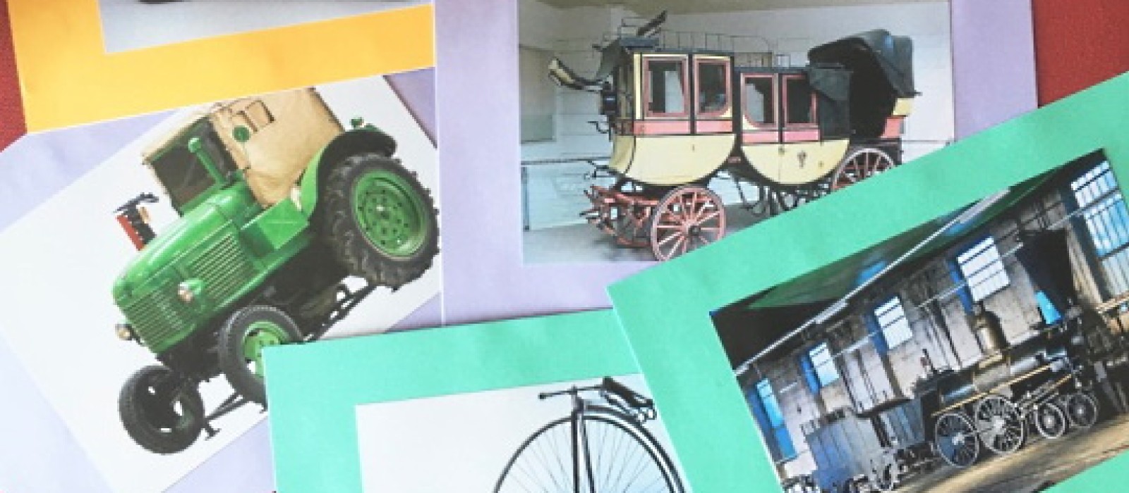 Verschiedene Fotos von Fahrzeugen aus der Ausstellung "Mobilität": 
