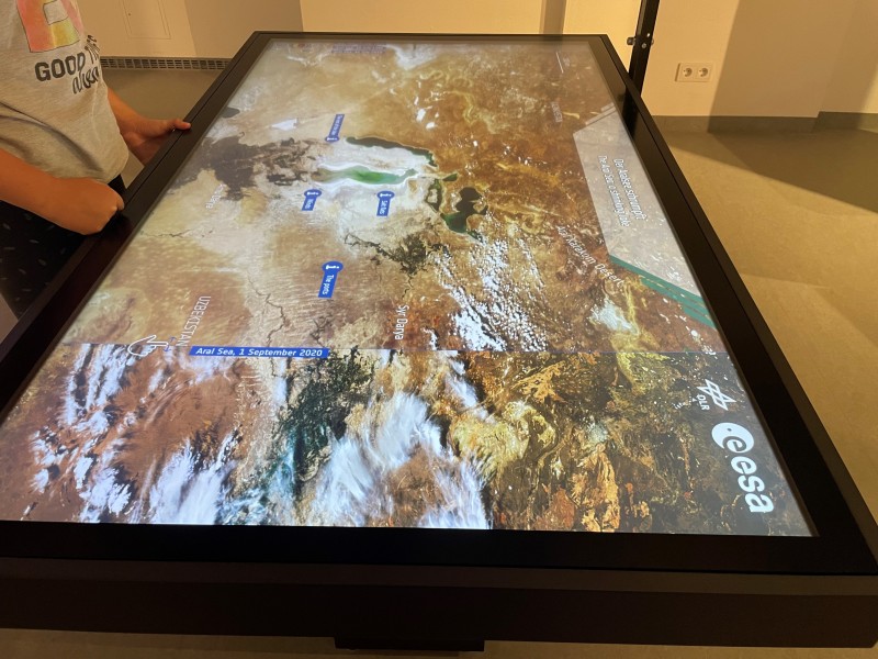 : Die interaktive Medienstation der ESA wurde in der aktuellen Ausstellung Klima. Wissen. Handeln! erforscht.