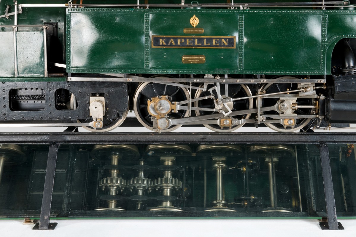 Detailaufnahme: Dampflokomotive „Kapellen“, System Engerth, Modell (1905), Maßstab 1:10