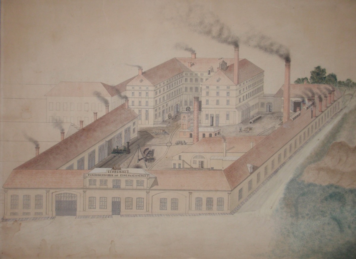 Georg Siglsche Maschinenfabrik und Eisengießerei in Wien, um 1860