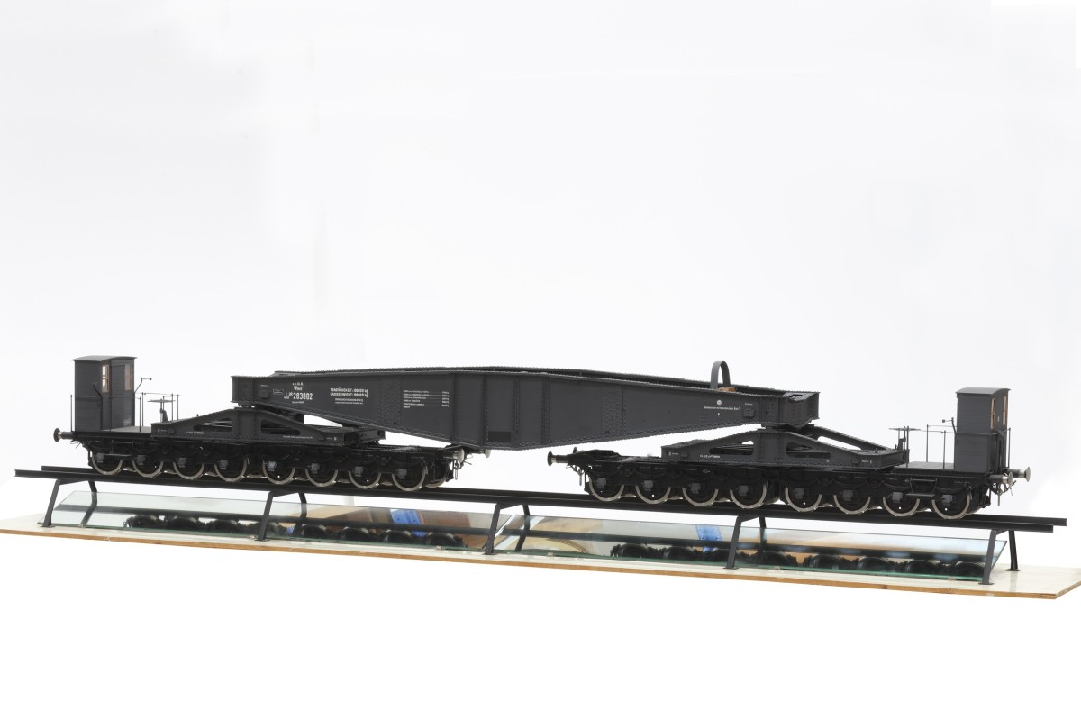 Kanonen-Transportwagen der kkStB, Modell, Maßstab 1:10