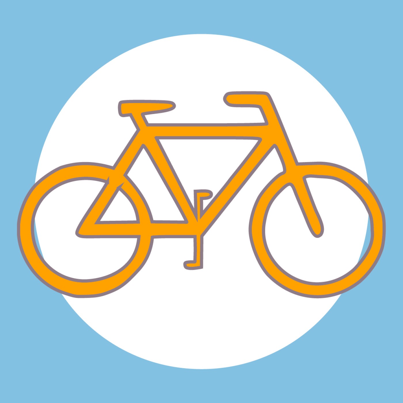 Illustration: a bicycle on a blue background: 