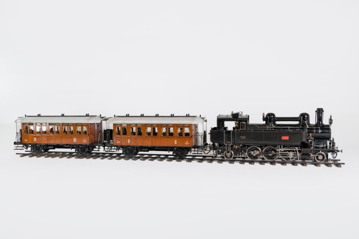 Garnitur der Wiener Dampf-Stadtbahn, Modell (1898), Maßstab 1:5