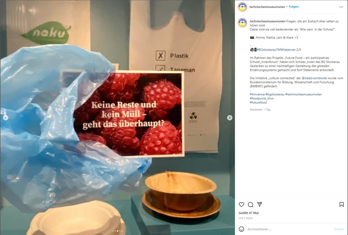 Instagram-Post mit relevanten Fragen für den Esstisch: Instagram-Post mit relevanten Fragen für den Esstisch