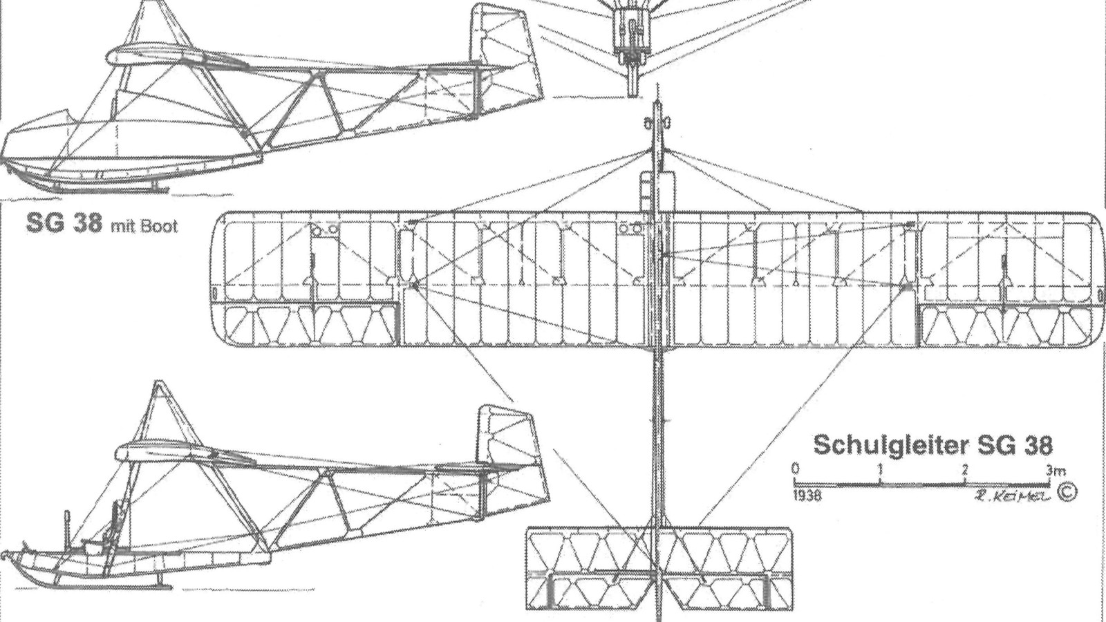 Skizze Schulgleiter SG 38