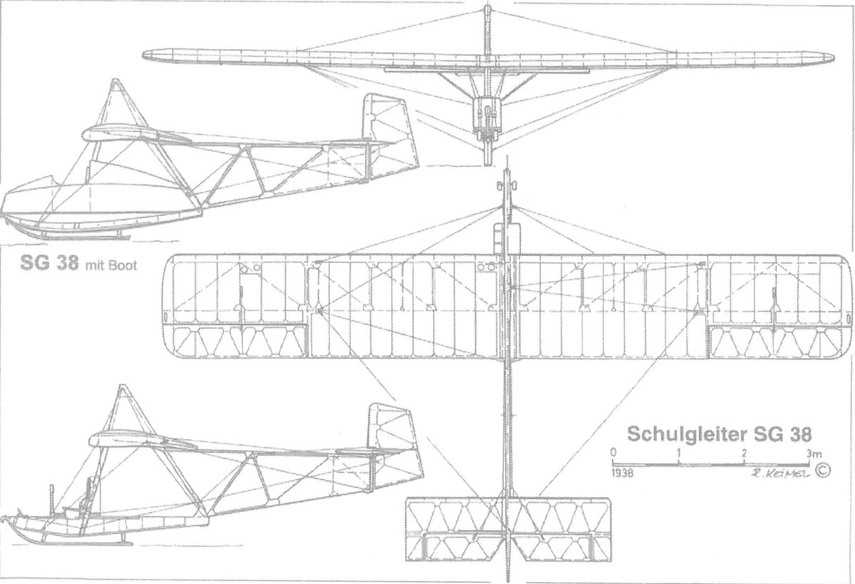 Skizze Schulgleiter SG 38: Skizze Schulgleiter SG 38