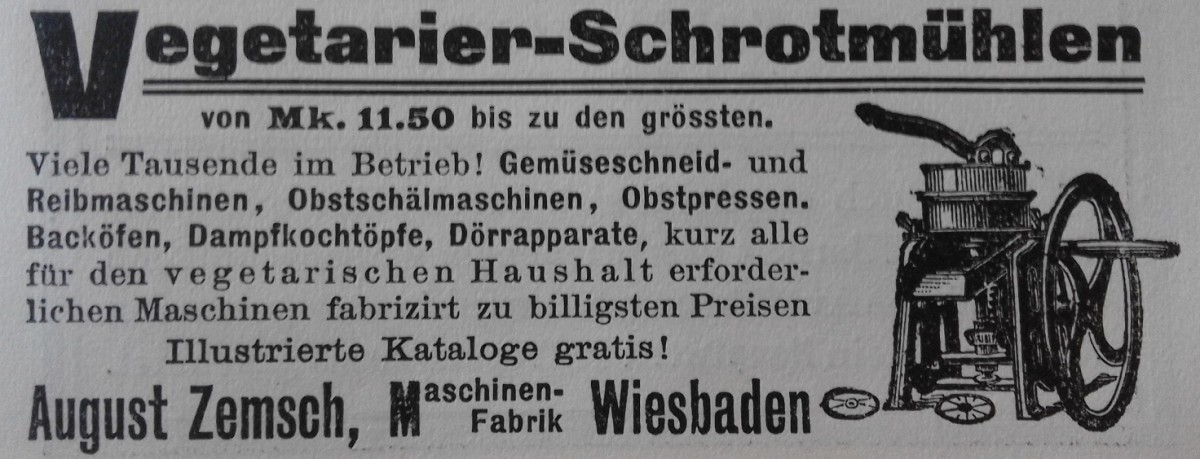 Werbung für die Ausstattung eines „vegetarischen Haushalts“: Werbung für die Ausstattung eines „vegetarischen Haushalts“