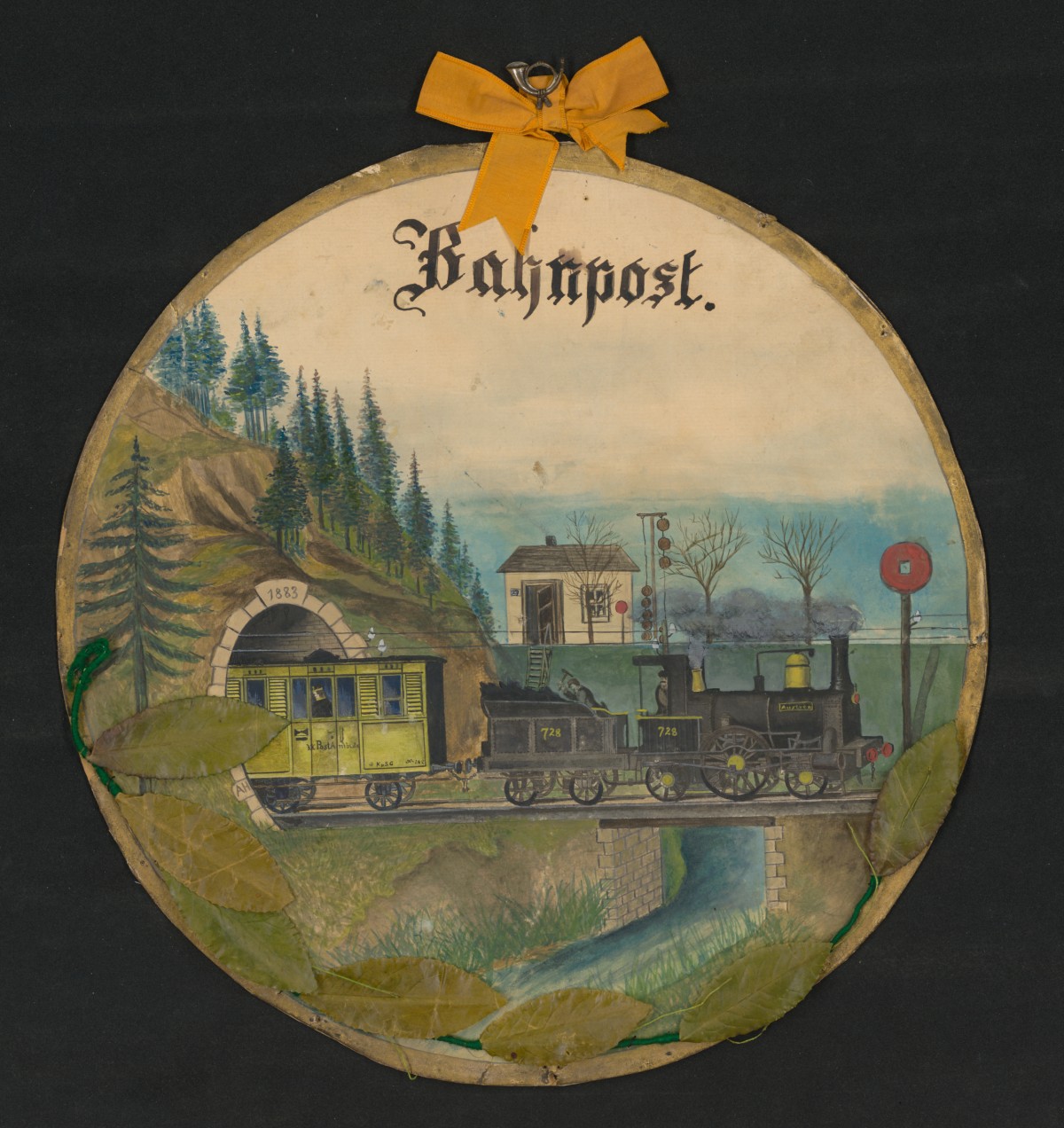 Schild „Bahnpost“, 1883