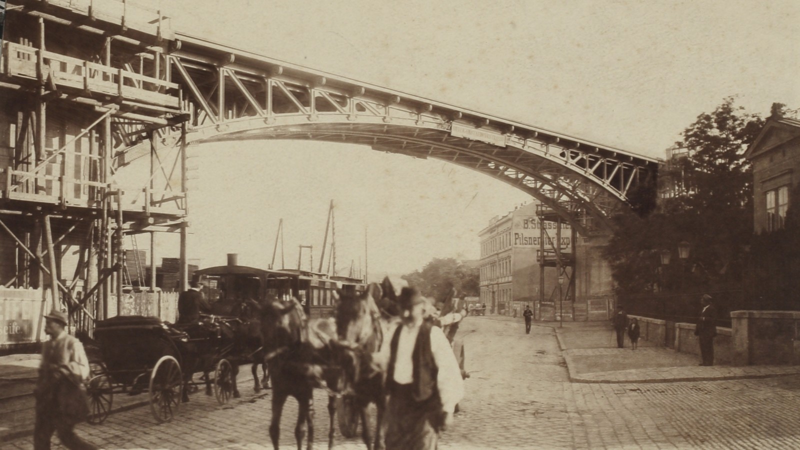 Brücke der Gürtellinie über die Heilgenstädter Straße, Wien 1897, Fotobestand Albert Stächelin 