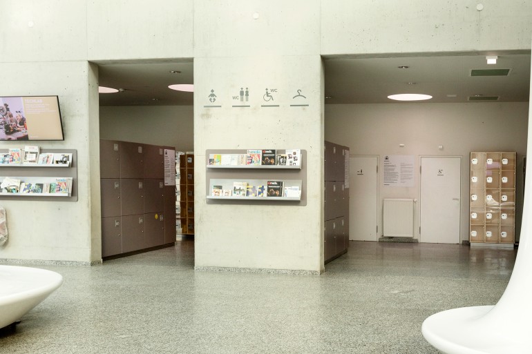 Photo of museum lockers: 
