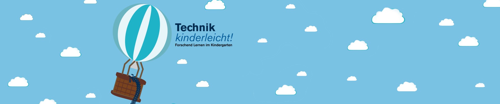 Illustration mit Heißluftballon zum Projekt  "Technik kinderleicht!": 