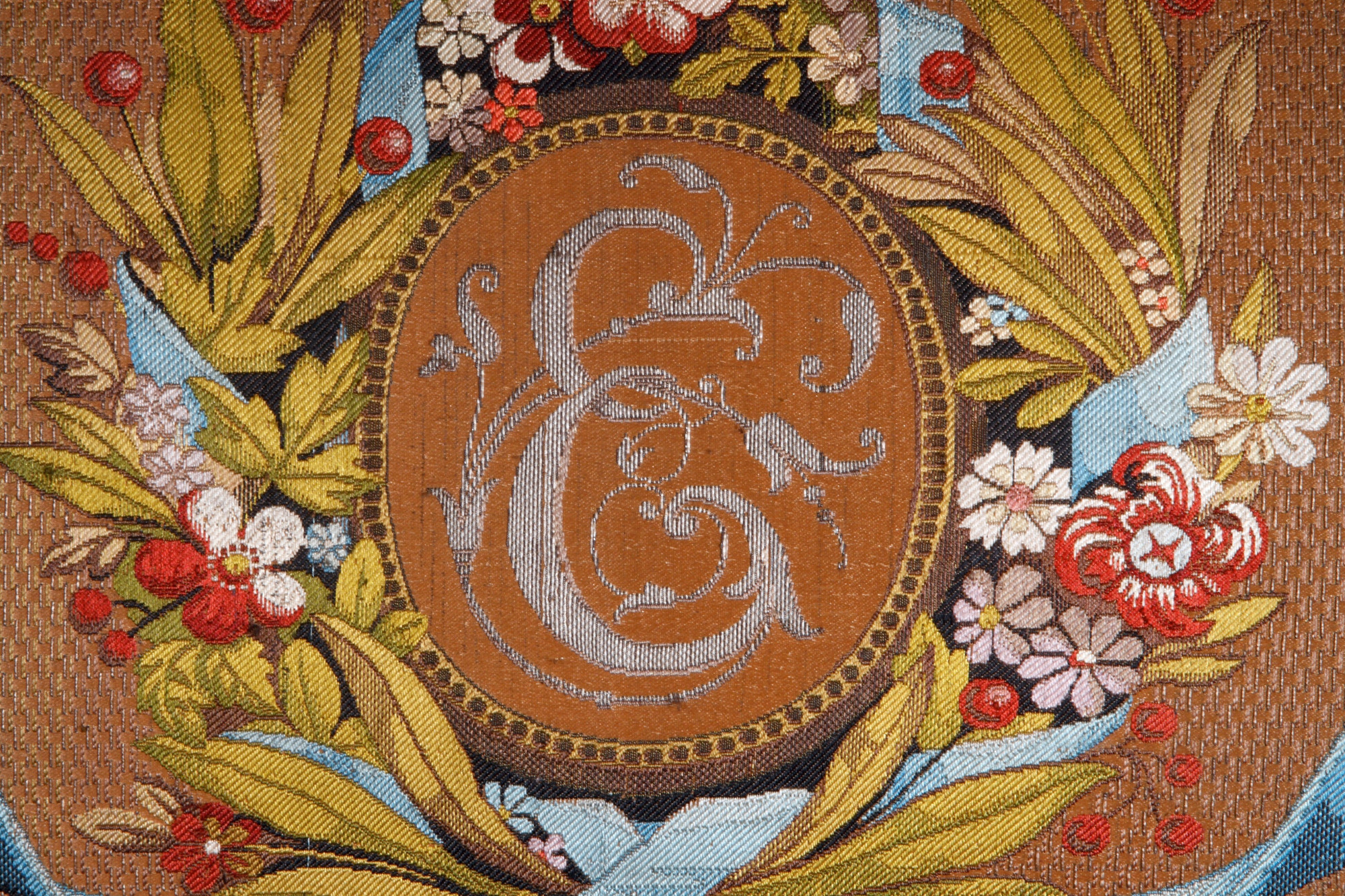 Wandstickerei aus dem Hofsalonwagen